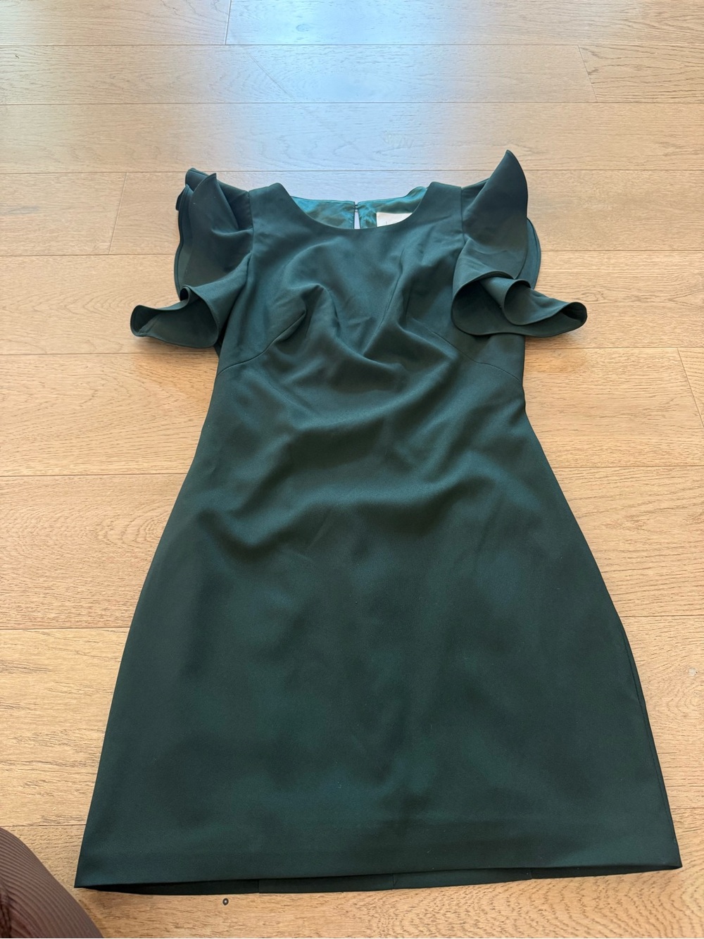 Love Dark Green Ruffle Sleeve Mini Dress